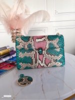 BULGARI HANDBAG Pink and jade Patchwork