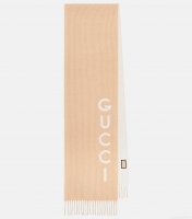 GucciLogo jacquard wool and cashmere scarf