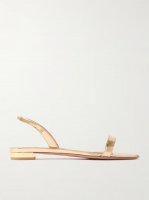 So Nude mirrored-leather slingback sandals