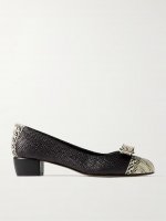 Vara bow-embellished woven raffia pumps