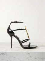 Cassandra embellished patent-leather sandals