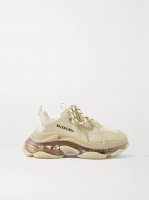 Triple S Clear Sole logo-embroidered faux leather and mesh sneakers