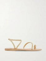 Eleftheria braided metallic leather sandals