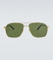 Cartier Eyewear CollectionDouble-bar metal frame sunglasses