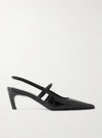 The Sharp croc-effect leather slingback pumps