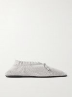 Metallic knitted ballet flats