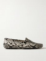 Gommino snake-effect leather loafers