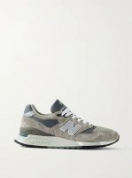 Made in USA 998 Core rubber-trimmed leather, mesh and suede sneakers