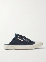 Paris High distressed rubber and cotton-canvas slip-on sneakers