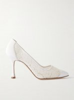 Sololaria lace and suede pumps