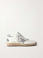 Ball Star distressed glittered leather sneakers