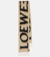 LoeweLogo jacquard wool-blend scarf