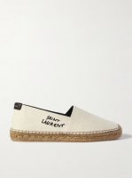 Logo-embroidered canvas espadrilles