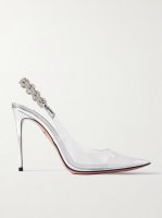 Love Link 105 crystal-embellished PVC slingback pumps