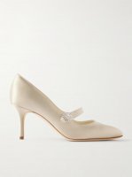 Marijana 70 crystal-embellished satin Mary Jane pumps