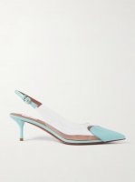 Cœur 55 PU and patent-leather slingback pumps