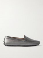 Gommino metallic leather loafers