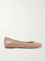 Lauren scalloped leather ballet flats