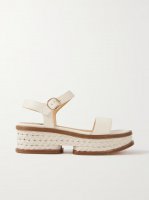 Michael raffia-trimmed leather sandals