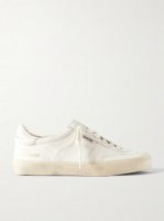 Soul-Star logo-print distressed leather sneakers