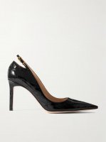 Angelina croc-effect leather point-toe pumps