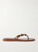 Shanti embellished leather thong sandals