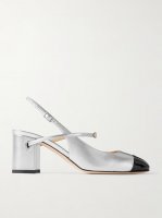 Mattia 65 metallic and patent-leather slingback pumps