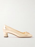 Elme 45 embellished metallic leather pumps