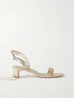 + NET SUSTAIN Jackie metallic crinkled-leather sandals