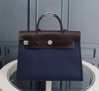 HERMES HANDBAG CANVAS Navy