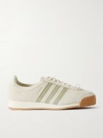 + Maha Samoa leather-trimmed suede sneakers