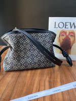 LOEWE HANDBAG Embroidered Royal Blue with Beige Pattern