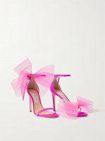 Aveline 100 bow-detailed satin sandals