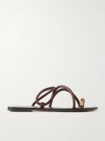 Laurie leather and gold-tone sandals