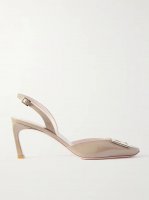 Trompette patent-leather slingback pumps