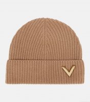 ValentinoRibbed-knit embellished cashmere beanie