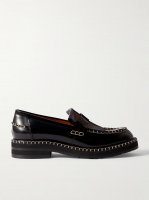 Noua fringed whipstitched leather loafers