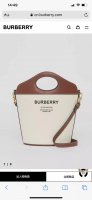 BURBERRY HANDBAG Brown with white accents