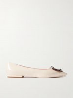 Gommettine patent-leather point-toe flats