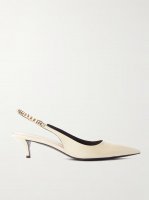 Signoria embellished patent-leather slingback pumps