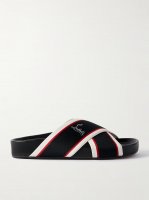 Hot Cross Bizz striped grosgrain slides