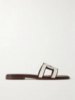 Cutout leather slides