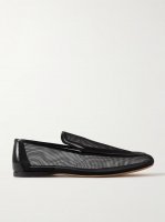 Alessio leather-trimmed mesh loafers