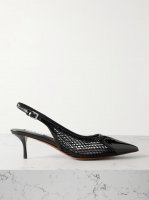 Le Coeur 55 mesh and patent-leather slingback pumps