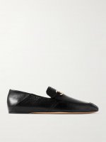 Elaine collapsible-heel embellished leather loafers