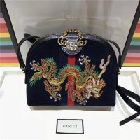 Gucci Ophidia Embroidered Small Shoulder Bag Suede