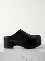 Sabot leather platform clogs