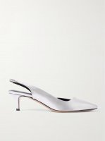 Piery mirrored-leather slingback pumps