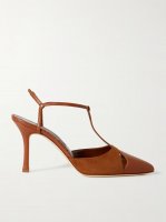 Turgimodhi 90 cutout leather and suede slingback pumps