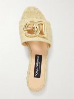 Bianca logo-embellished raffia slides